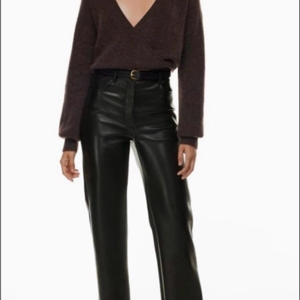 Aritzia Black Leather Pants